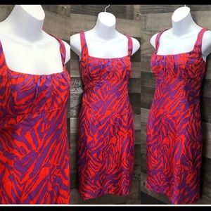 Milly Zebra Print Silk Sleeveless Sheath Dress